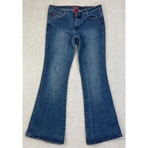 Southpole Flare Jeans Women's Juniors Size 13 Stretch Blue Denim Mid Rise 32x30